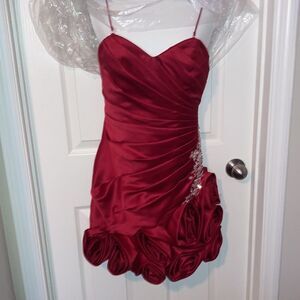JORDAN Fashions Beautiful Red Made Of Honor Dress